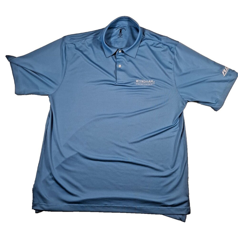 Fairway and Greene Tech FLOW Men's XL Blue Wyndham Championship Logo Golf Polo